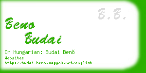 beno budai business card