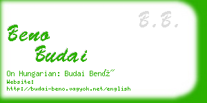 beno budai business card